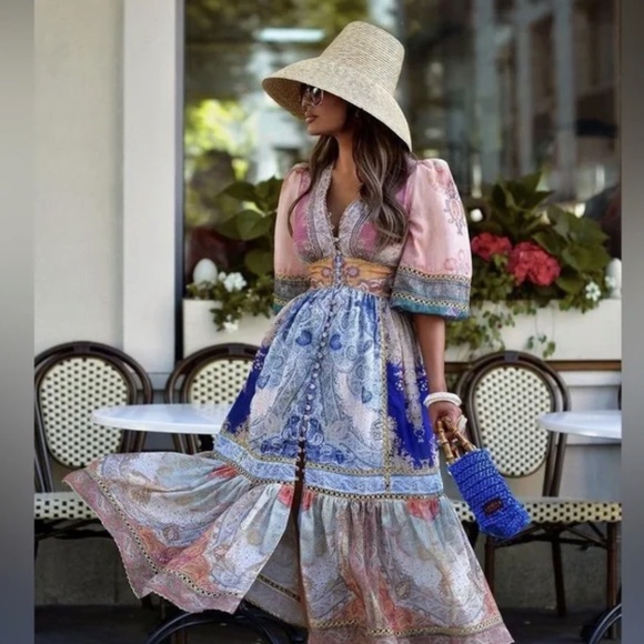 Zimmermann Anneke Midi Dress AU 2 - Picture 2 of 7